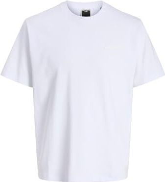 JACK & JONES Jcofusion Interlock Tee Ss Crew Noos, wit (bright white), L