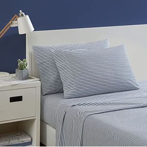 Nautica - Kingsize lakenset, katoenen percal beddengoedset, knapperig en cool, lichtgewicht en ademend (Harmead Navy, Kingsize)