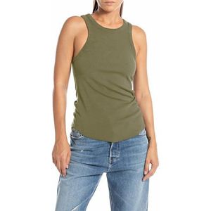 Replay Rib Tanktop voor dames, 833 Light Military, XL