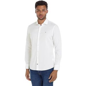 Tommy Hilfiger Heren CL W-Oxford Dobby SF Shirt L/S Shirt, Th Optic White, 37W, Th Optic Wit, 36