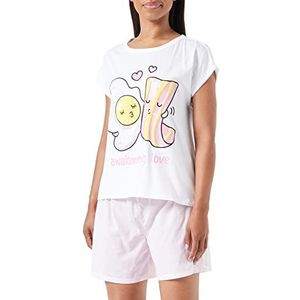 United Colors of Benetton Pig(T-shirt+short) 30963P024 pyjama set, wit optisch 101, XS dames, optisch wit 101, XS
