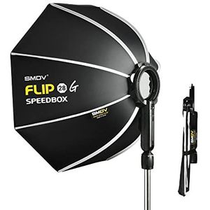 SMDV Speedbox-Flip28G Professionele softbox, 70 cm, snel op te bouwen, gelijkmatig licht, inclusief draagtas, professionele fotografie