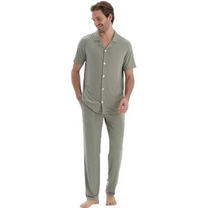 Dagi Heren Beige Cotton Modal Gebreide Broek met Zakken en Veters, L, beige, L