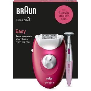 Braun Silk-épil 3, bekabelde epilator voor eenvoudige ontharing, wekenlang zijdezachte huid, framboos3-202