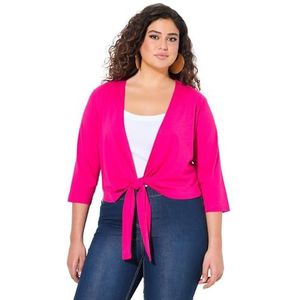 Ulla Popken Dames grote maten grote maten plus size bolero, korte jas, jersey, 3/4-mouw, zoomknoop, Magentapink., 42-44