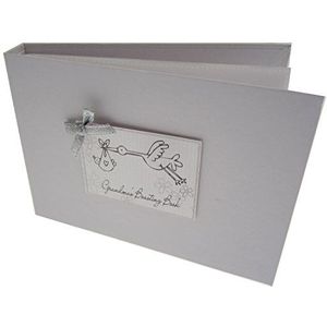 White Cotton Cards Waarde Range Oma 's Boasting Book Baby Stork Design Tiny Value Album (Zilver), TVFSGMA