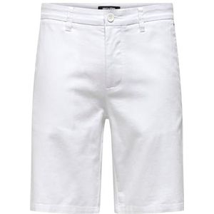 ONLY & SONS Chinoshorts voor heren, wit, L