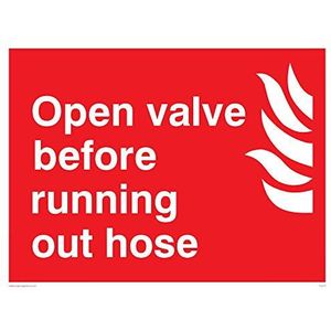 Viking Signs FV371-A3L-3M ""Open klep voor het uitlopen van de slang"" teken, kunststof, 3 mm stijf, 300 mm H x 400 mm W