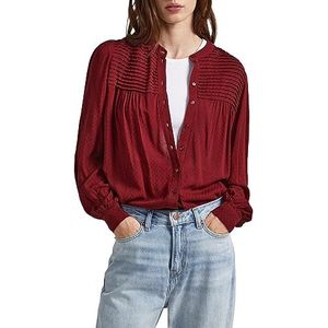 Pepe Jeans Dames Karol Blouse, Rood (Bourgondi?, M