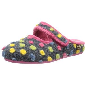 Manitu Home Dames 320355 Pantoffels, Blauw blauw bont 5, 37 EU