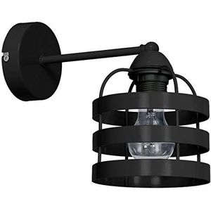 Homemania wandlamp Lars Black Applique, zwart metaal, 15 x 27 x 23 cm