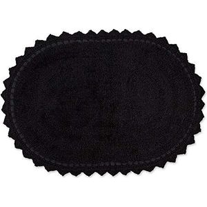 DII Crochet Collection Omkeerbare Badmat, klein ovaal, 17x24, zwart