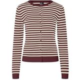 PIECES Gebreid vest 'PCNORA'  crème / karmijnrood