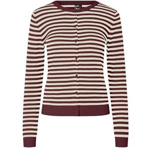 PIECES Gebreid vest 'PCNORA'  crème / karmijnrood