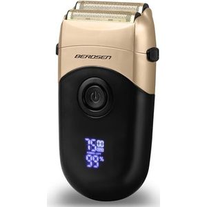 Berdsen Scheerapparaat voor heren, elektrisch scheerapparaat, elektrisch scheerapparaat, precisie-scheerapparaat, lcd zwart/goud