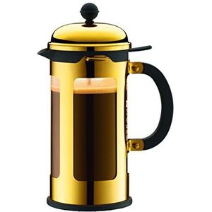 Bodum New Chambord koffiezetapparaat 8 kopjes, chroom, goud, 1 liter