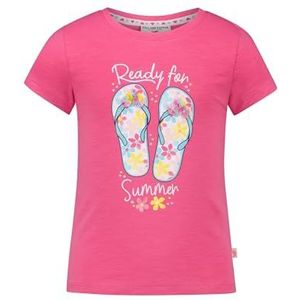 SALT AND PEPPER BY KIDS PARK Meisjes T-shirt met flip flop print en borduurpatroon, magenta, 92-98 meisjes, Magenta, 92/98 cm