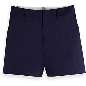 Scotch & Soda Dames Mid Rise Chino Shorts, Navy 004, 28, Navy 0004, 28W