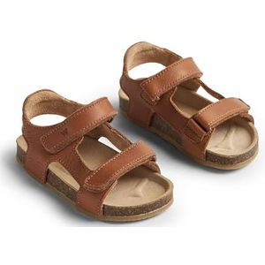 Wheat - teenvrije kurk-sandaal Corey - uniseks - echt leer, 9002 cognac, 27 EU