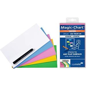 Legamaster Magic-Chart Notes - statisch zelfklevend - wit - 10x20cm - afwasbaar en herbeschrijfbaar - incl. 1 boardmarker - 250 folies