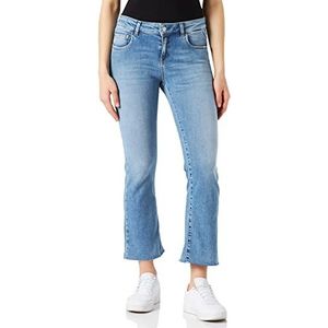 Replay Dames FAABY FLARE CROP Jeans, 10 Blue Denim, 32