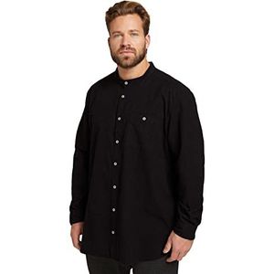 TOM TAILOR Men+ Plussize Basic overhemd voor heren, 10617 - Black Grey Melange, XXL