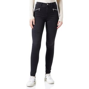ONLY Dames Onlroyal Hw Biker Zip EXT DNM Skinny-Fit Jeans, zwart, XXS / 32L