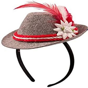 Folat - Tiara mini Trilby hoed rood Oktoberfest