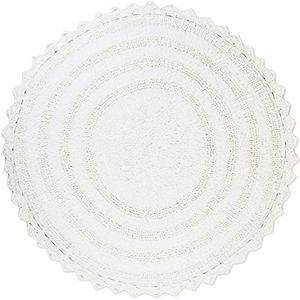 DII Crochet Collection Omkeerbare Badmat, rond, 27,5 cm diameter, wit