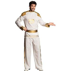 Boland - Kostuum voor volwassenen, prince charme, goud en wit, shirt, riem en broek, set, koning, carnaval, themafeest