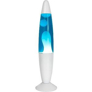 GIFTMARKET - Blauwe lavalamp. Bedlampje met 2 gloeilampen inbegrepen. Een leuk cadeau voor tieners. Retro lamp van 34 x 8,5 cm.
