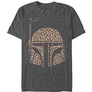 Star Wars Unisex Boba Cheetah Organic T-shirt met korte mouwen, Melange Black, XXL