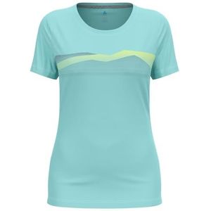 ODLO Dames F-Dry T-shirt met bergkam-print hiking shirt