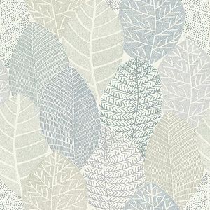 Rasch Behang 867114 - Vliesbehang met bladeren in blauw en groen uit de collectie Symphony - 10,05 m x 0,53 m (LxB)