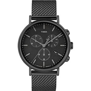 Timex Unisex chronograaf kwarts polshorloge The Fairfield, Zwart, Armband