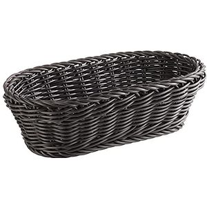 APS Baguette Mand, ovaal ""PROFI LINE"" - Mand, rieten mand gemaakt van polypropyleen - Afmetingen: 28 x 16 cm / Hoogte: 8 cm / Kleur: Zwart