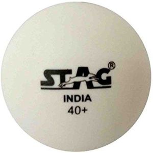 STAG Naad kunststof tafeltennisbal, 40 mm pak van 6 (wit)