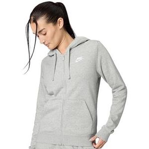 NIKE Dames Team Club Full Zip Hoodie Ft - Dark Heather Grey