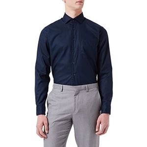 Seidensticker Zakelijk overhemd voor heren, donkerblauw, 44 NL