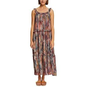 ESPRIT Maxi-jurk met bont patroon, mauve, 38