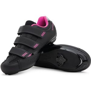 Tommaso - Pista - Fietsschoenen - Zwart/Roze - Indoor Fietsen Schoenplaten