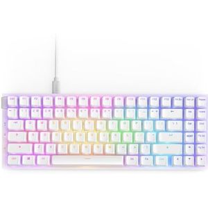 NZXT Function 2 MiniTKL 2024 - Compact Optisch Gaming Toetsenbord - 8K Polling Rate - Optische Lineaire Schakelaars - Verstelbare Actuation - Double Shot PBT Keycaps - RGB - Hot Swap - Wit US (QWERTY)