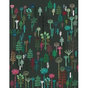 Rasch Behang 557886 - Fotobehang op vlies met abstracte planten in grijs, groen, blauw en roze uit de collectie Onzself - 2,80 m x 2,00 m (l x b)