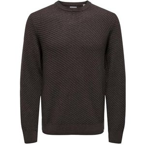 ONLY & SONS Gebreide trui voor heren, Hot Fudge, L