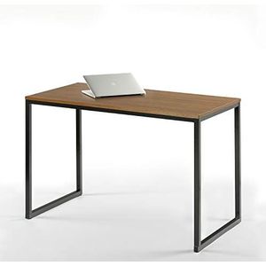 ZINUS Jennifer Laptoptafel, 140 cm, thuiskantoor, bureau, eenvoudige montage, metalen frame, bruin