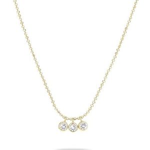 Tamaris Halsketting TJ-0604-N-45 925 zilver IP goud, 45 cm, Roestvrij staal, Zirkonia
