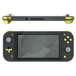eXtremeRate Chroom Goud Glanzend Vervanging ABXY Home Capture Plus Minus Toetsen Dpad L R ZL ZR Trekker voor Switch Lite, Volledige set Knoppen Reparatiesets met Gereedschap voor Switch Lite
