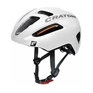 Cratoni Unisex – C-Pro helm voor volwassenen, maat S/M (54-58 Cm) wit mat met rubber bekleed, M