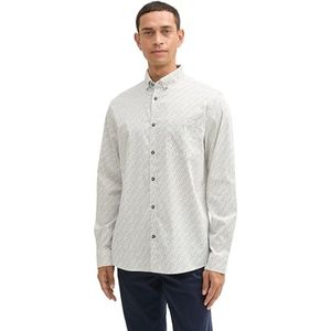 TOM TAILOR heren overhemd, 36036 - Offwhite Triangle Design, L