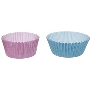 Zenker Papieren bakvormpjes CANDY, muffinvormpjes voor mooi versierde muffins, cupcakevormen van papier (kleur: Frozen roze/ijsblauw), aantal: 1 x 100 stuks